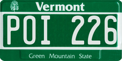 VT license plate POI226