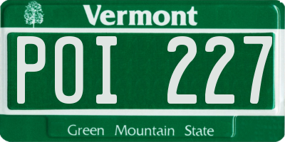 VT license plate POI227