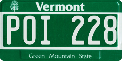 VT license plate POI228