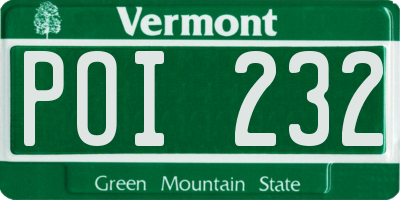 VT license plate POI232