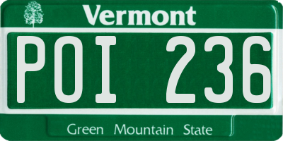 VT license plate POI236