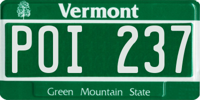 VT license plate POI237