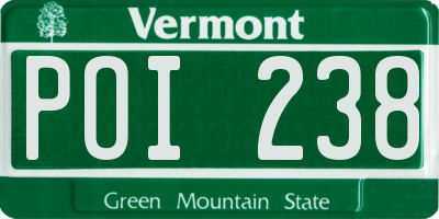 VT license plate POI238