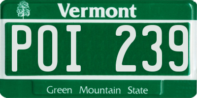 VT license plate POI239