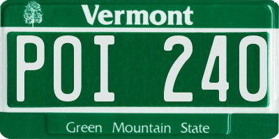 VT license plate POI240
