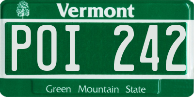 VT license plate POI242
