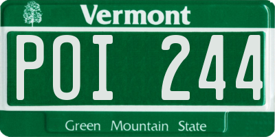 VT license plate POI244