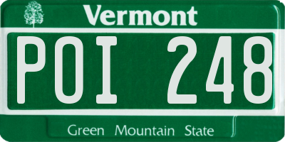 VT license plate POI248