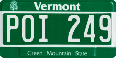 VT license plate POI249