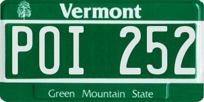 VT license plate POI252