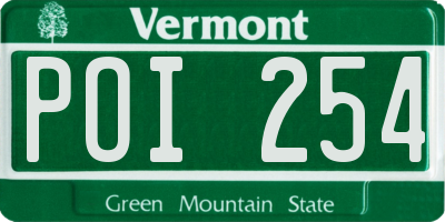 VT license plate POI254