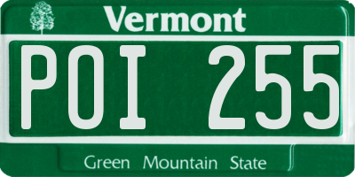 VT license plate POI255