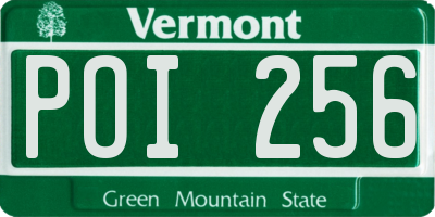 VT license plate POI256