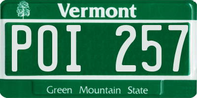 VT license plate POI257