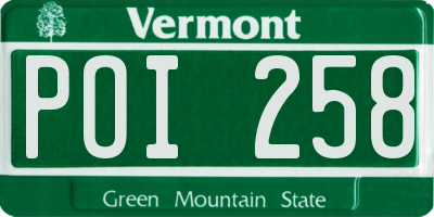 VT license plate POI258