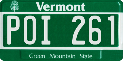 VT license plate POI261