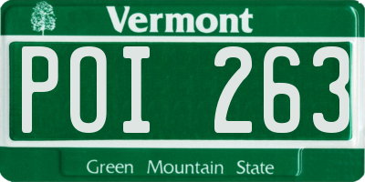VT license plate POI263
