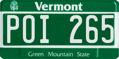 VT license plate POI265