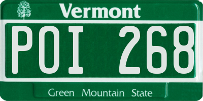 VT license plate POI268