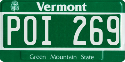 VT license plate POI269