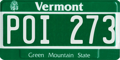 VT license plate POI273