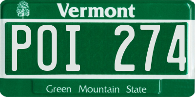 VT license plate POI274