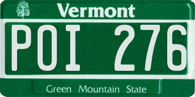 VT license plate POI276