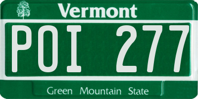 VT license plate POI277