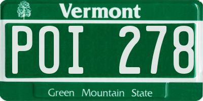 VT license plate POI278