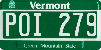 VT license plate POI279
