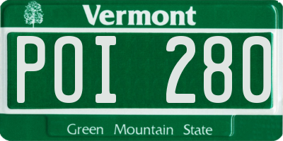 VT license plate POI280