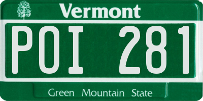 VT license plate POI281
