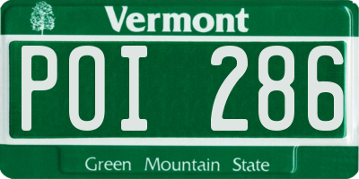 VT license plate POI286