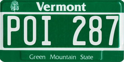VT license plate POI287