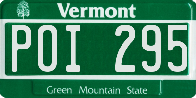VT license plate POI295
