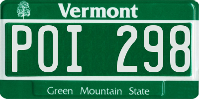 VT license plate POI298