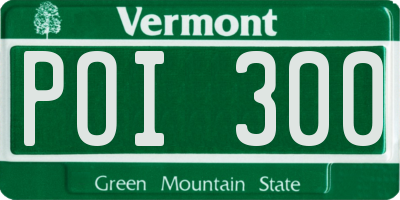 VT license plate POI300