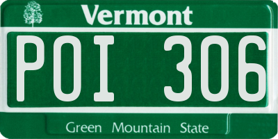 VT license plate POI306