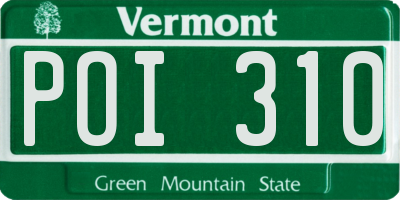 VT license plate POI310