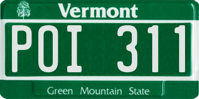 VT license plate POI311