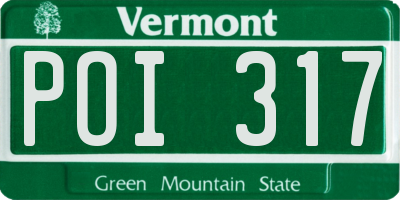 VT license plate POI317