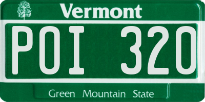 VT license plate POI320