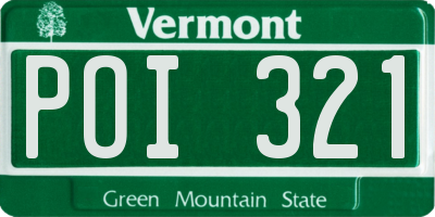 VT license plate POI321