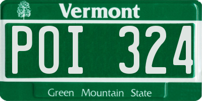 VT license plate POI324