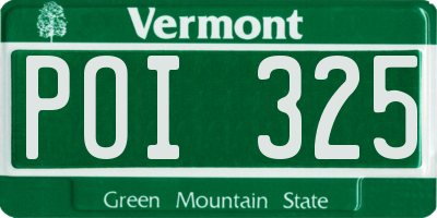 VT license plate POI325