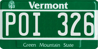 VT license plate POI326