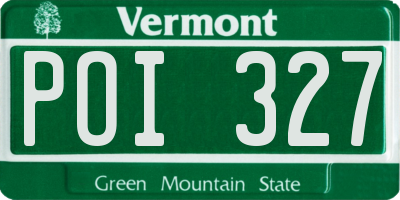 VT license plate POI327