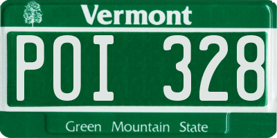 VT license plate POI328