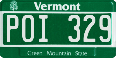 VT license plate POI329