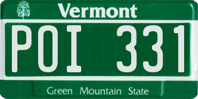 VT license plate POI331
